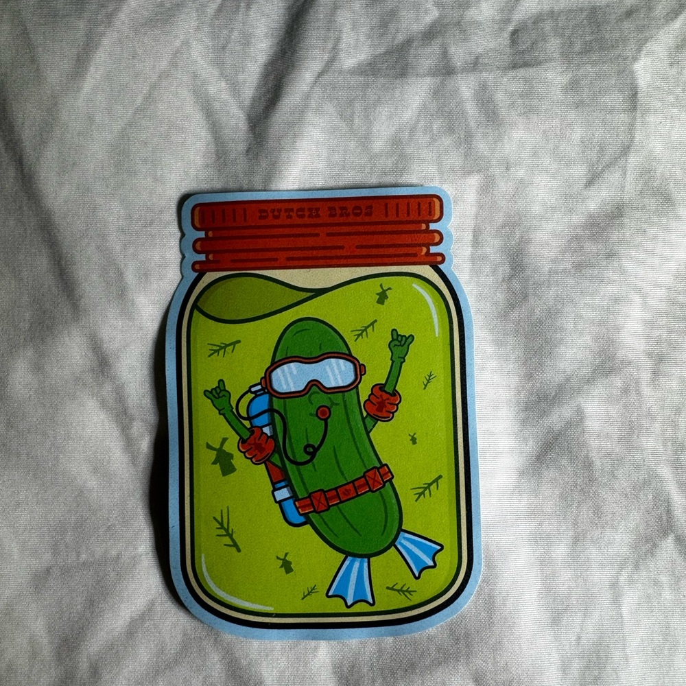 Dutch Bros Pickle Jar Sticker
